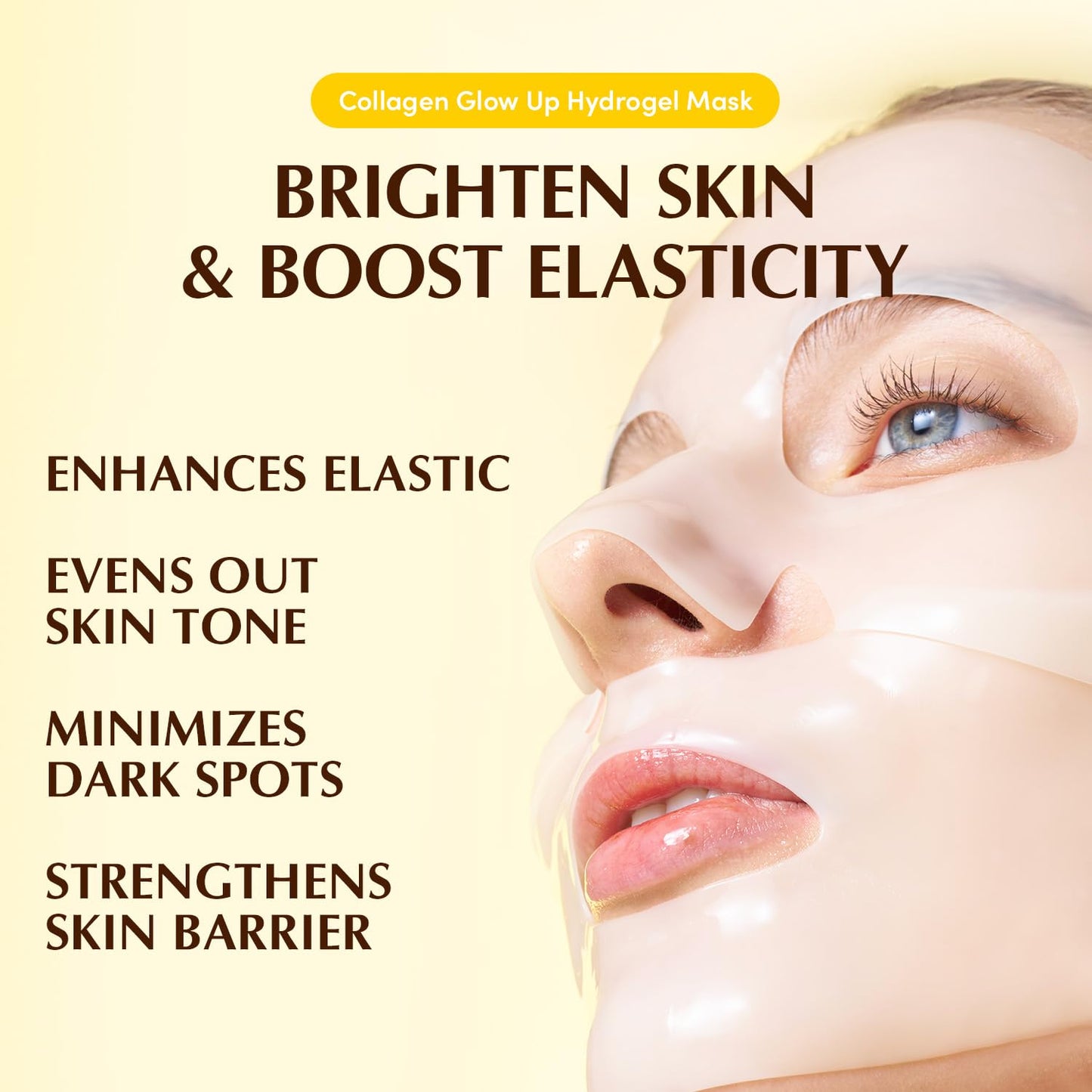 EQQUALBERRY Collagen Glow Up Mask - Niacinamide & Low Molecular Collagen for Brightening and Radiance Boosting | Korean Collagen Face Mask