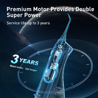 COSLUS Water Dental Flosser Teeth Pick C20: ADA Accepted, Portable Cordless Oral Irrigator 300ML Rechargeable Travel Irrigation Cleaner IPX7 Waterproof Electric
