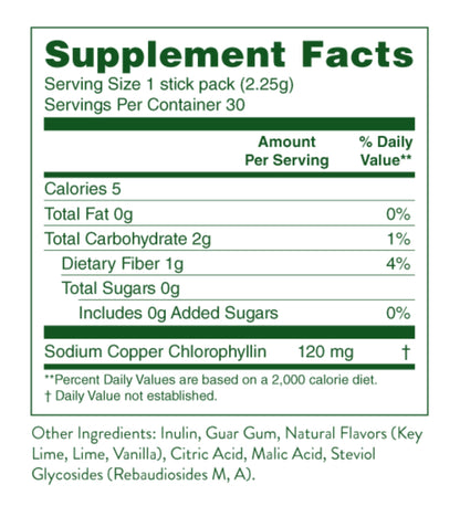 Nature's Sunshine Chlorophyll Stick Packs: Supercharge Your Detox and Boost Gut Health in Convenient, Delicious Stick Packs (Lime Twist)