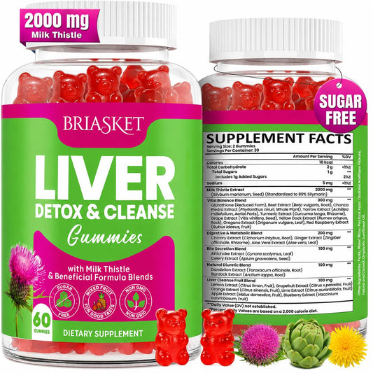 Liver Detox Cleanse & Repair, 2000 mg Milk Thistle Liver Detox, Liver Support Supplement with Glutathione, Dandelion Root, Turmeric & Artichoke, 23-in-1Herbal