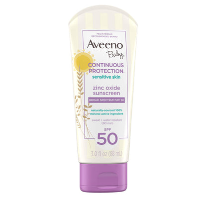 Aveeno Baby Continuous Protection Zinc Oxide Mineral Sunscreen Lotion for Sensitive Skin