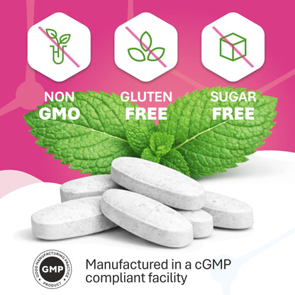 Oral Probiotics for Bad Breath & Gum Health – Dental Probiotic Chewable Mint Tablets, Sugar-Free, Gluten-Free – Made in USA – 30-Day Supply - DentOk
