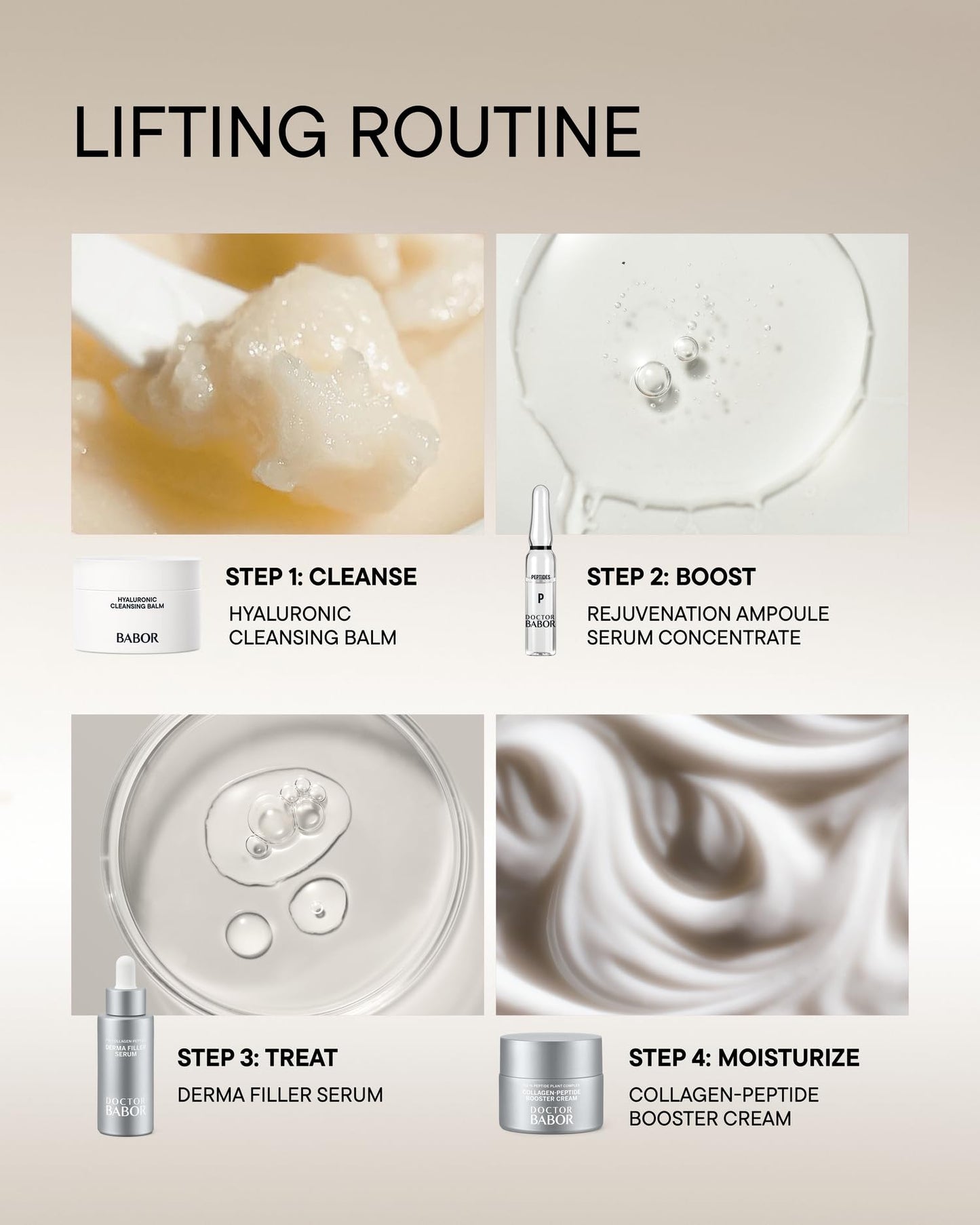 DOCTOR BABOR Lifting Derma Filler Serum, Collagen Peptide Complex, Firmer Smoother Complexion, Hyaluronic Acid Hydrates & Plumps Skin, Reduce Wrinkles