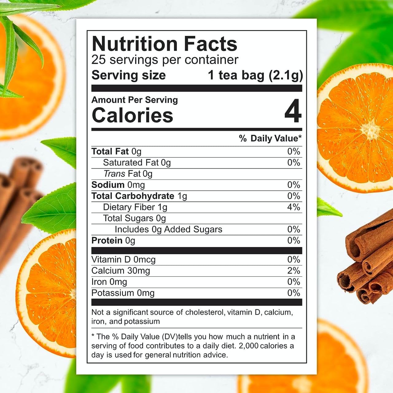 Total Tea SIimming Detox Tea Caffeine Free - 25 Day Detox - Herbal Tea with Chamomile, Hibiscus Tea & Ginger Root for Colon Cleanse – Natural Citrus & Cinnamon