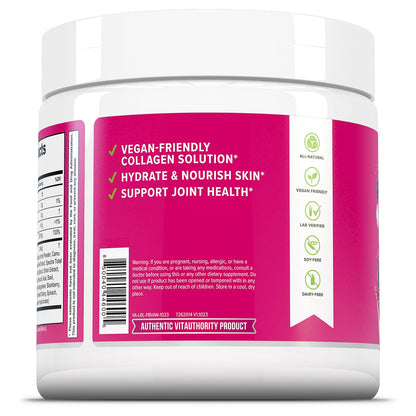 Vitauthority Vegan Collagen Powder for Women - Plant Based Collagen Supplement for Women with Proprietary Vegan Hair Skin and Nails Vitamins