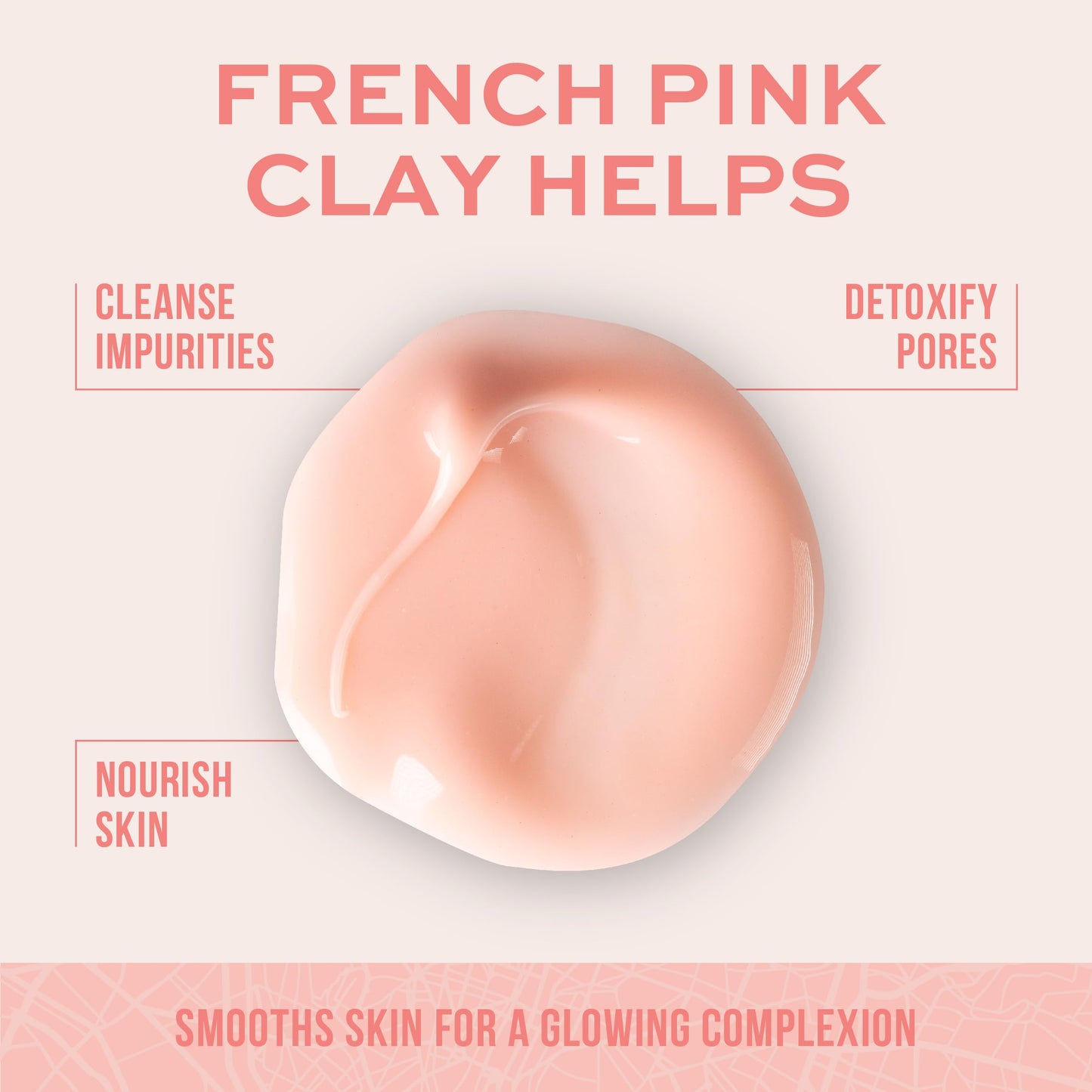 Freeman Exotic Blends French Pink Clay Peel-Off Face Mask, Pore Clearing Facial Mask, Detoxifies & Removes Impurities, Clean Skincare, For Normal & Combination Skin,