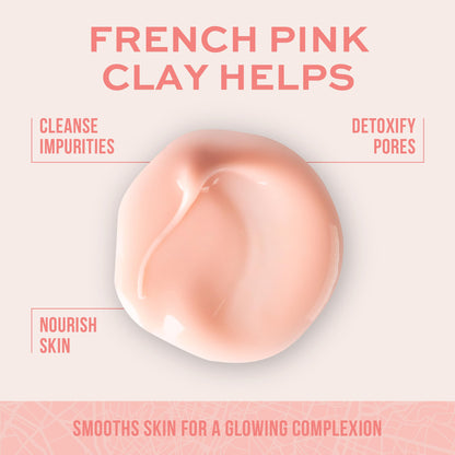 Freeman Exotic Blends French Pink Clay Peel-Off Face Mask, Pore Clearing Facial Mask, Detoxifies & Removes Impurities, Clean Skincare, For Normal & Combination Skin,