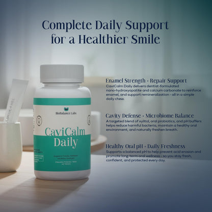 Cavity Protection Chewable Tablet - for Healthy Teeth & Gums - Fresh Breath - Nano Hydroxyapatite - Xylitol - Oral Probiotic Supplement