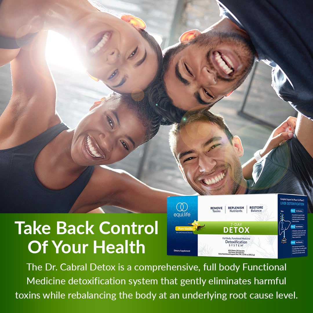 Equilife Dr. Cabral Detox, 7 Day Cleanse System, Plant Based Protein, Vitamins & Minerals, Supports Liver Detox, Promotes Healthy Weight Management