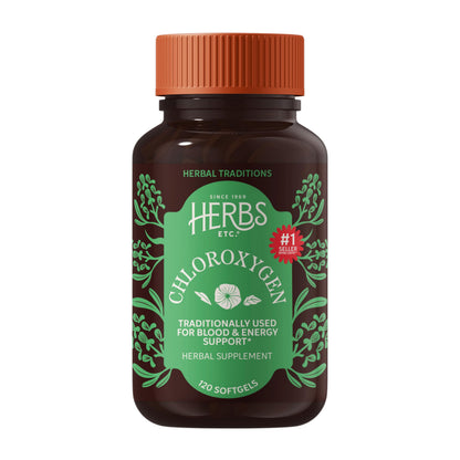 Herbs Etc. ChlorOxygen Chlorophyll Concentrate Softgels - High-Potency Chlorophyll for Detoxification Support - Deodorizing - Skin, Gut
