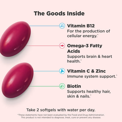 OLLY Ultra Women's Multi Softgels, Overall Health and Immune Support, Omega-3s, Iron, Vitamins A, D, C, E, B12, Daily Multivitamin, 30 Day Supply - 60 Count