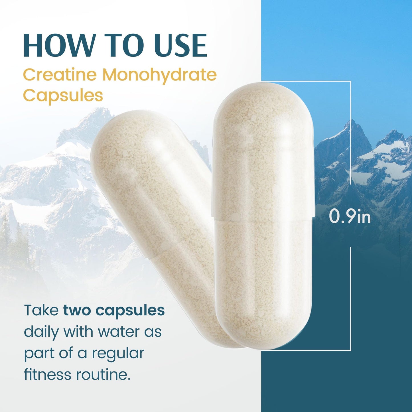 Vykee Nutrition Creatine Monohydrate Capsules 1,500 mg - Daily Creatine Supplement for Muscle Strength Training, Endurance, and Workout Performance Support