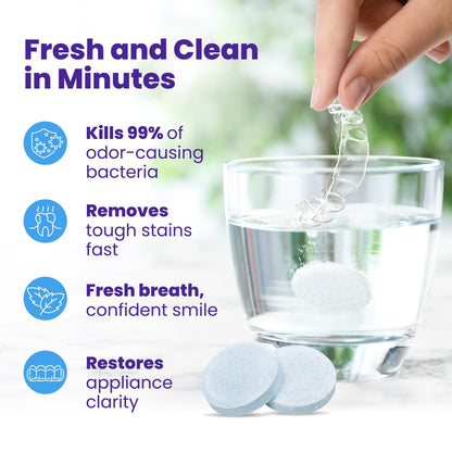Retainer Brite - Retainer Cleaner Tablets for Invisalign, Mouth Guard Cleaner, Night Guard Cleaning and More. Cleaning Tablets for Ultrasonic Cleaners.