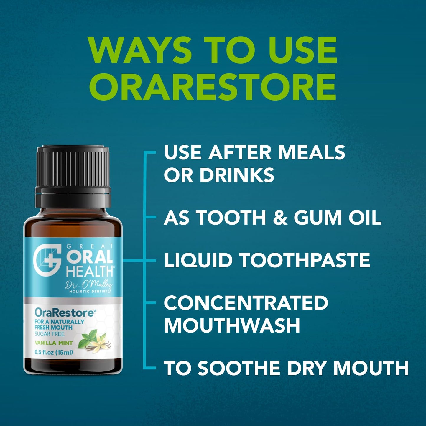 OraRestore Bad Breath Treatment for Adults Halitosis: Dentist Formulated Oral Rinse Concentrate Tooth Oil Liquid Toothpaste, Fresh Breath Mouthwash for Dry Mouth