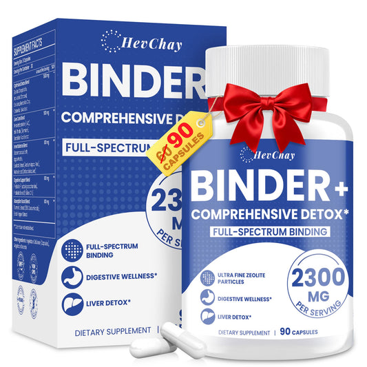 HevChay 2300 MG Detox Binder Supplement – All-in-1 Detox Binder, Activated Charcoal, Zeolite, Bentonite Clay – Liver & Gut Detox Cleanse, Toxin Flush, Digestive