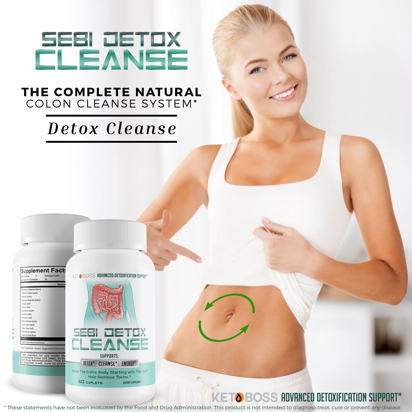 Sebi Detox Cleanse - Advanced Detoxification Support - Detox The Entire Body Starting with The Gut - Help Remove Toxins - Inspired by dr sebi Products