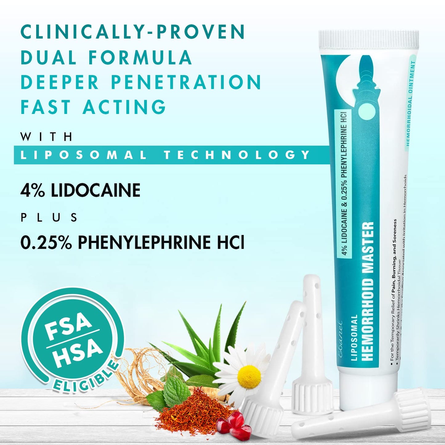 Ebanel Bundle of Lidocaine Numbing Spray, and Hemorrhoid Master