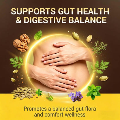 Wormwood Black Walnut Clove Garlic Liquid Drops, Liposomal Fast Absorption with Pumpkin Seed, Pau D'Arco, Berberine, Black Pepper, for Gut Digestive Health