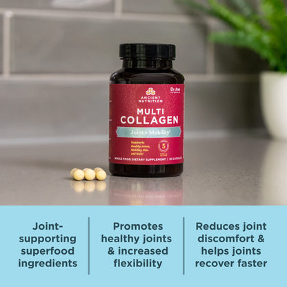 Ancient Nutrition Collagen Pills for Joint Support, Multi Collagen Capsules 45 Ct, Joint + Mobility, Supports Joints, Skin & Nails, Exercise Recovery, Paleo and Keto Friendly, Gluten Free Ancient Nutrition buy supplements Au