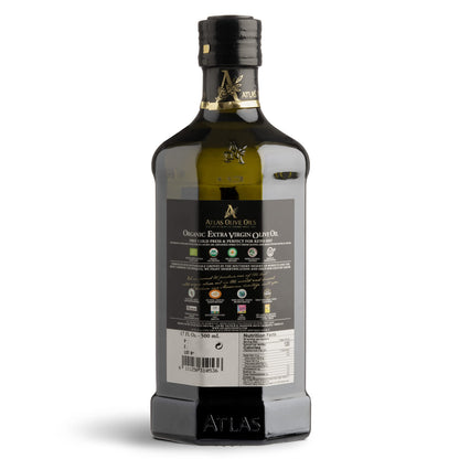 Atlas Organic Cold Pressed Moroccan Extra Virgin Olive Oil, Polyphenol Rich | EVOO From Morocco, Newly Harvested Unprocessed from One Single Family Farm