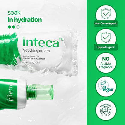 MAKE P:REM INTECA Soothing Cream, Quick Calming Facial Cream with Advanced CICA for All Skin Types, Oily Skin, EVE VEGAN,