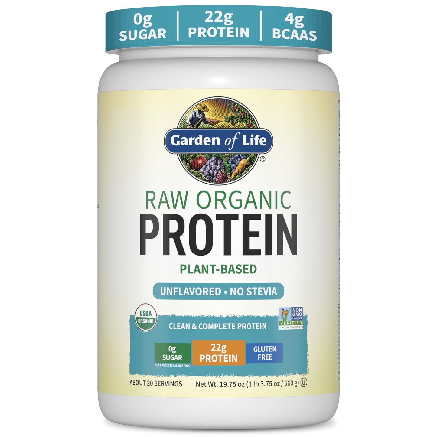 Garden of Life Organic Vegan Protein Powder, Plant Based & BCAAs, Organic Protein Powder with Probiotics & Enzymes,
