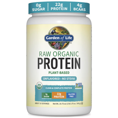 Garden of Life Organic Vegan Protein Powder, Plant Based & BCAAs, Organic Protein Powder with Probiotics & Enzymes,
