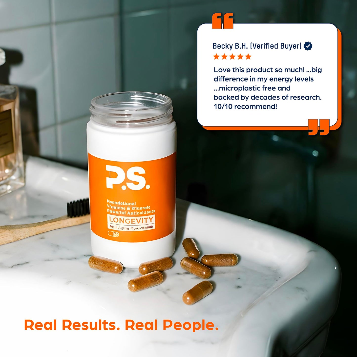 PS Longevity Supplements - Methylated Multivitamin for Men and Women with B Vitamins, Nicotinamide Riboside, CoQ10, Resveratrol, ALA - Antioxidant Defense