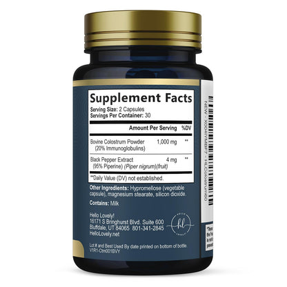 Bovine Colostrum Powder 1000mg Per Serving - with Immunoglobulins (IgG) for Immune Support, Energy & Gut Health Supplement, SP Colostrum Powder Pills,