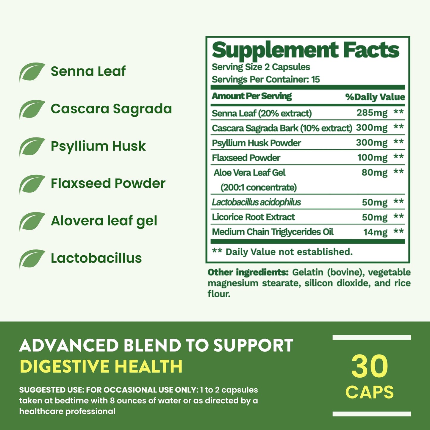 15 Day Advanced Colon Cleanse, Probiotics & Natural Herbs, Supports Detox & Gut Flora for Women & Men, with Cascara Sagrada, Psyllium Husk & Senna Leaf