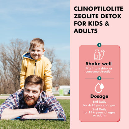 ReviNutra Zeolite Detox for Kids and Adults, Clinoptilolite Zeolite Liquid Drops with Chlorella,