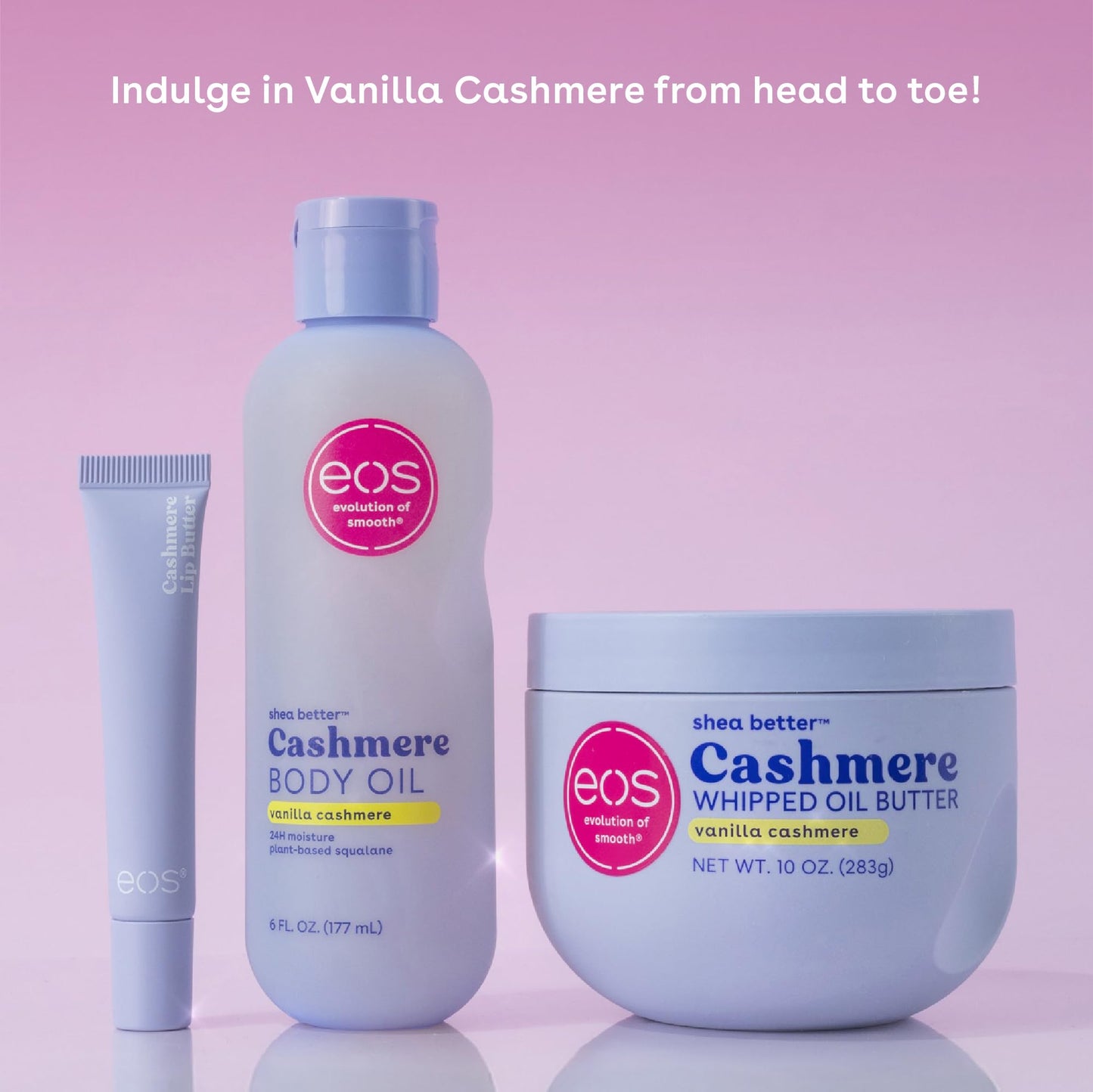 eos Cashmere Oil, Vanilla, 24 Hour Moisture, Plant-Based Squalane to Soothe, Soften and Smooth Dry Skin, 6 fl oz