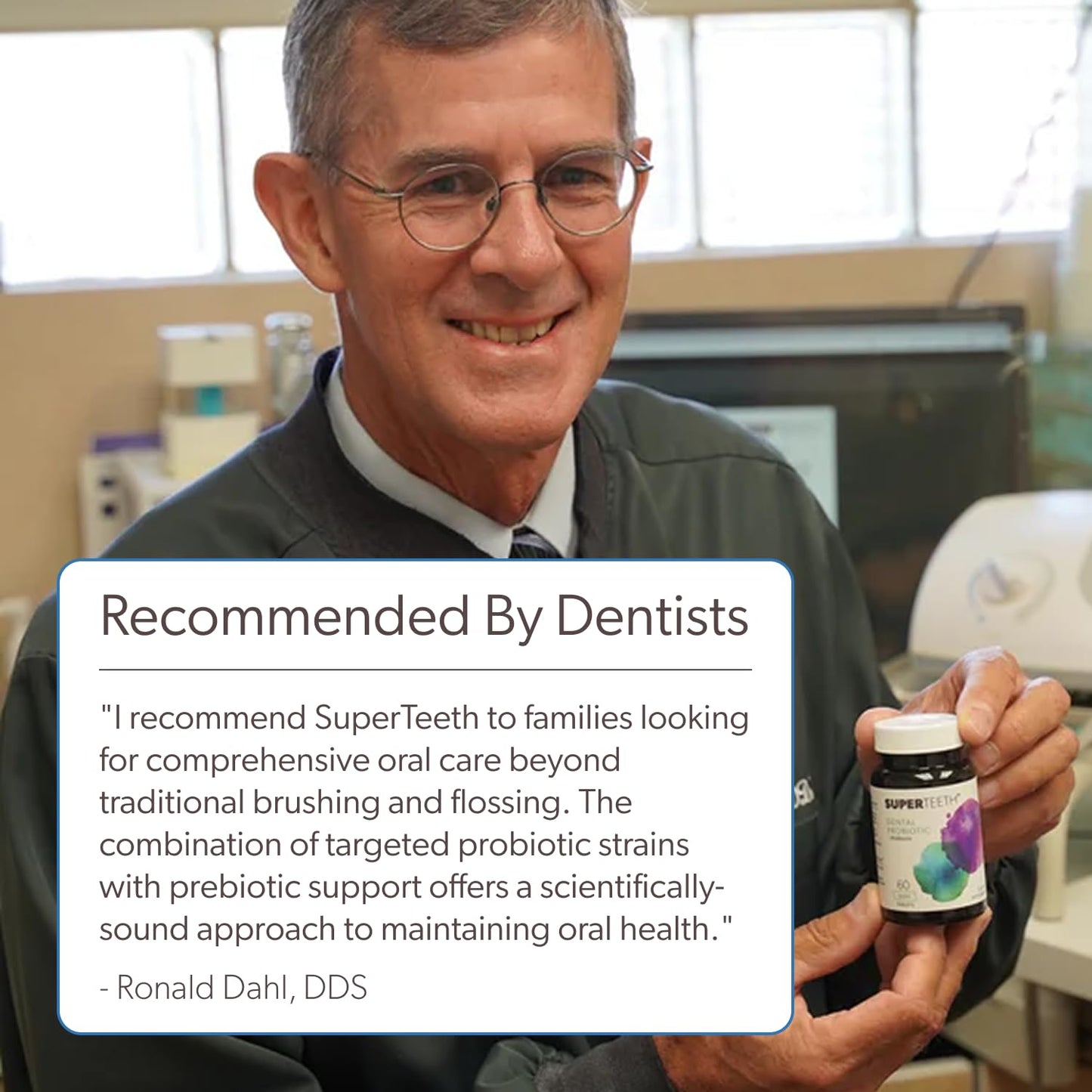 SuperTeeth Oral Probiotics for Mouth Bad Breath & Cavities, Oral Defense Dental Probiotic to Support Healthy Teeth & Gums, Lactobacillus Reuteri Chewable