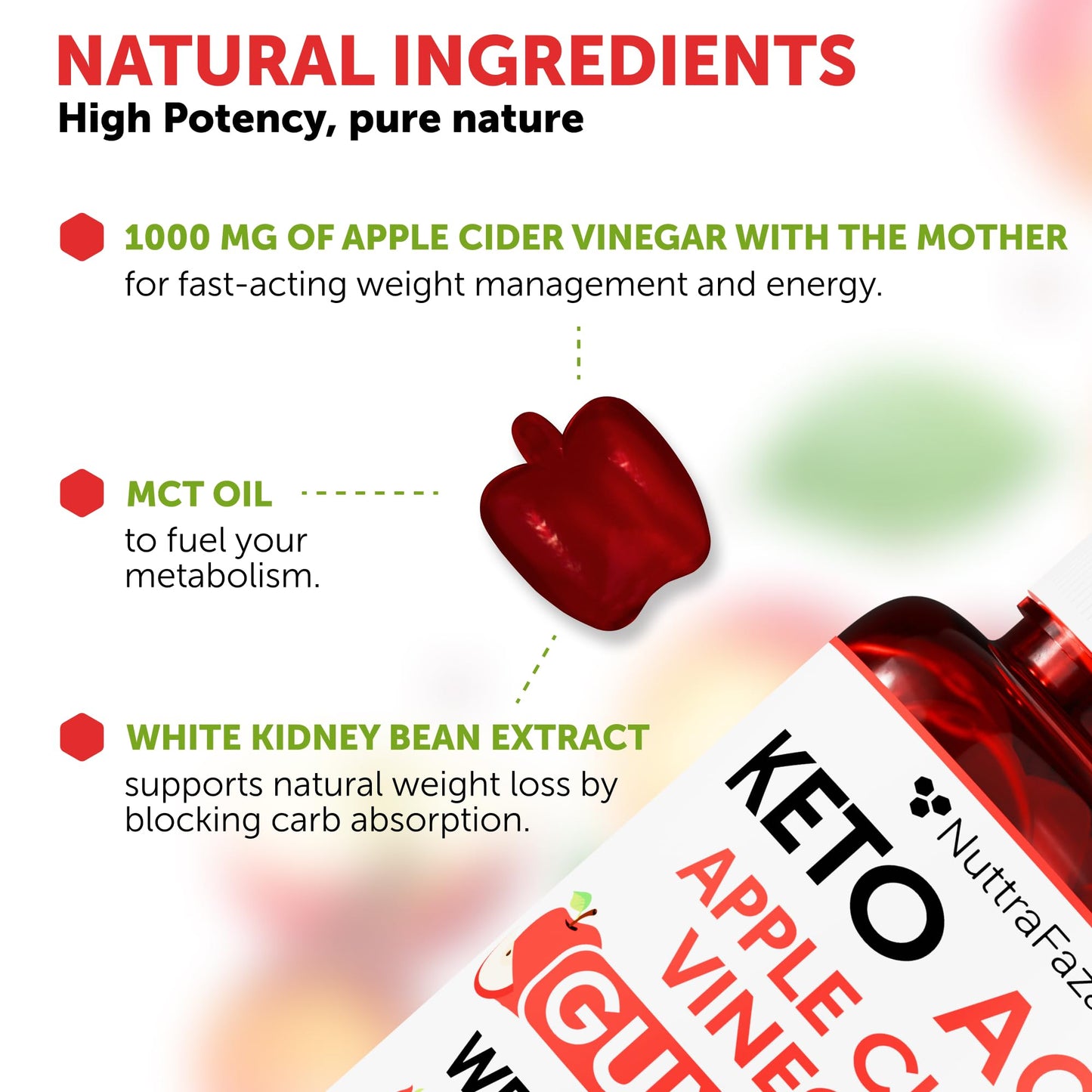 Keto ACV Gummies Advanced  - ACV Keto Gummies for Women and Men - Keto Gummies Supplement - Detox & Cleanse, Digestion