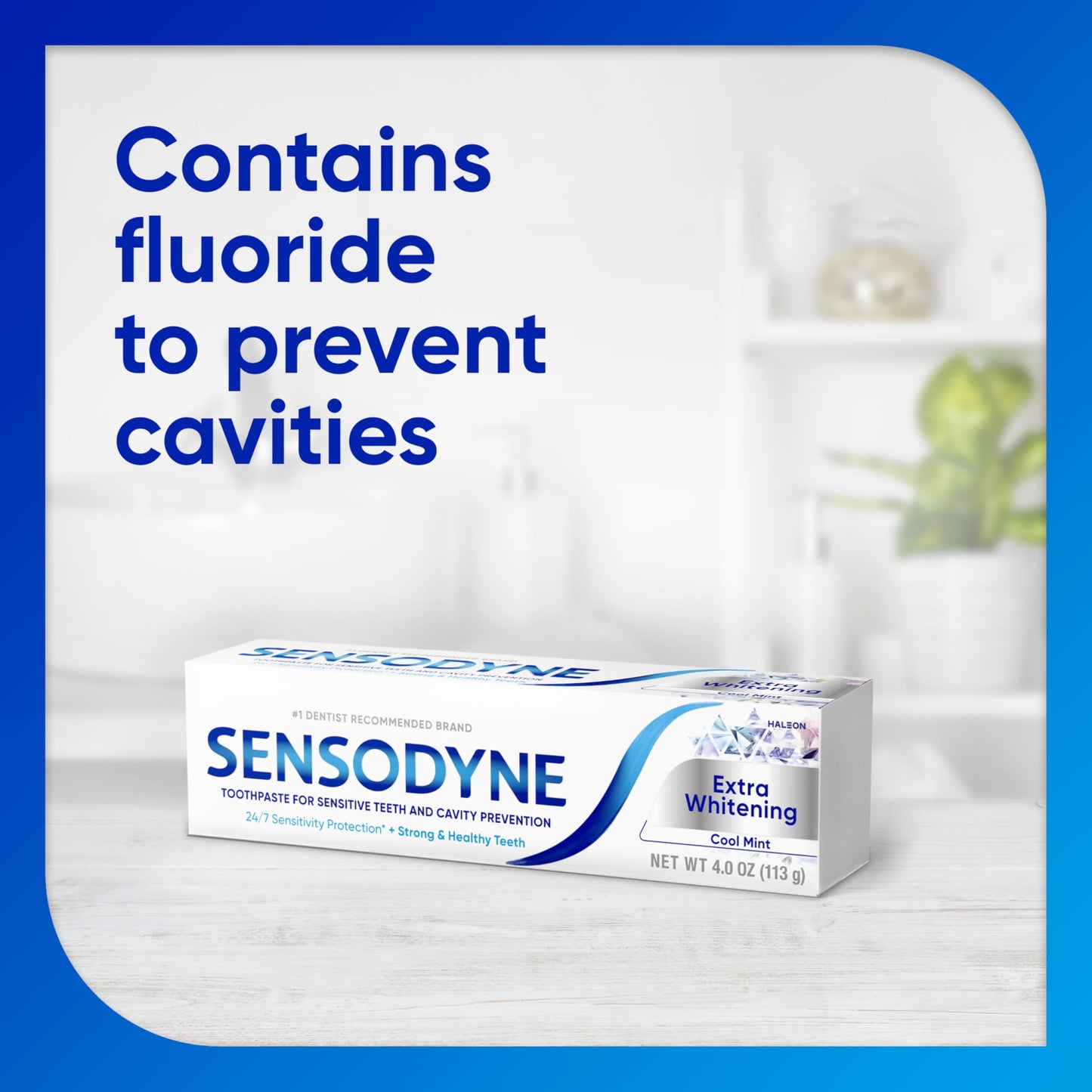 Sensodyne Extra Whitening Sensitive Teeth and Cavity Prevention Whitening Toothpaste, Amazon Exclusive, Cool Mint, Amazon Exclusive