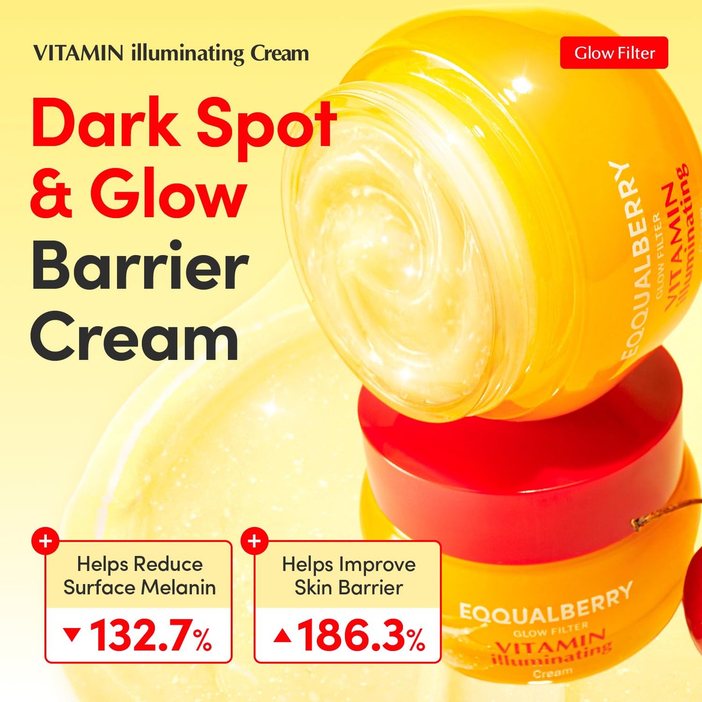 EQQUALBERRY Vitamin Illuminating Cream | Vitamin C & 5% Niacinamide+3% TXA | Dark Spots & Ceramide Barrier Strength Face Moisturizer | Glowy, Lightweight Hydration