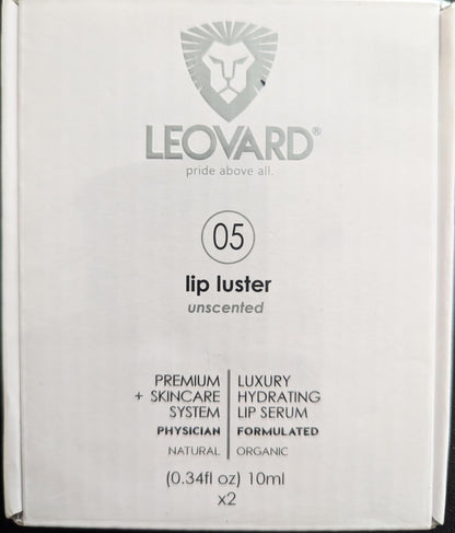 Leovard Lip Luster Hyaluronic Acid Lip Balm Hydrating Lip Serum - Organic Natural Lip Hydrating Treatment, Moisturizing Lip Serum
