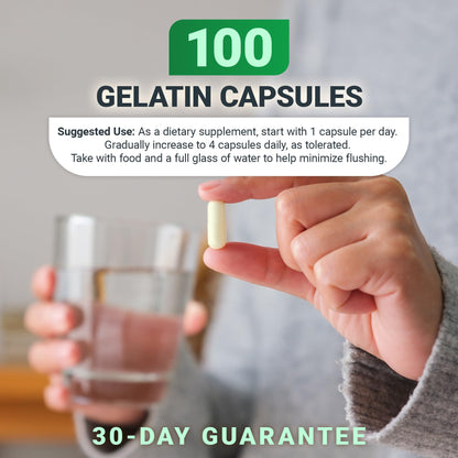 Dr. Berg Highly-Potent Niacin 500 mg – Now Only 125 mg per Capsule for Niacin Flush Tolerance Building – Gradually Increase to 500mg a Day – Vitamin B3 for Heart