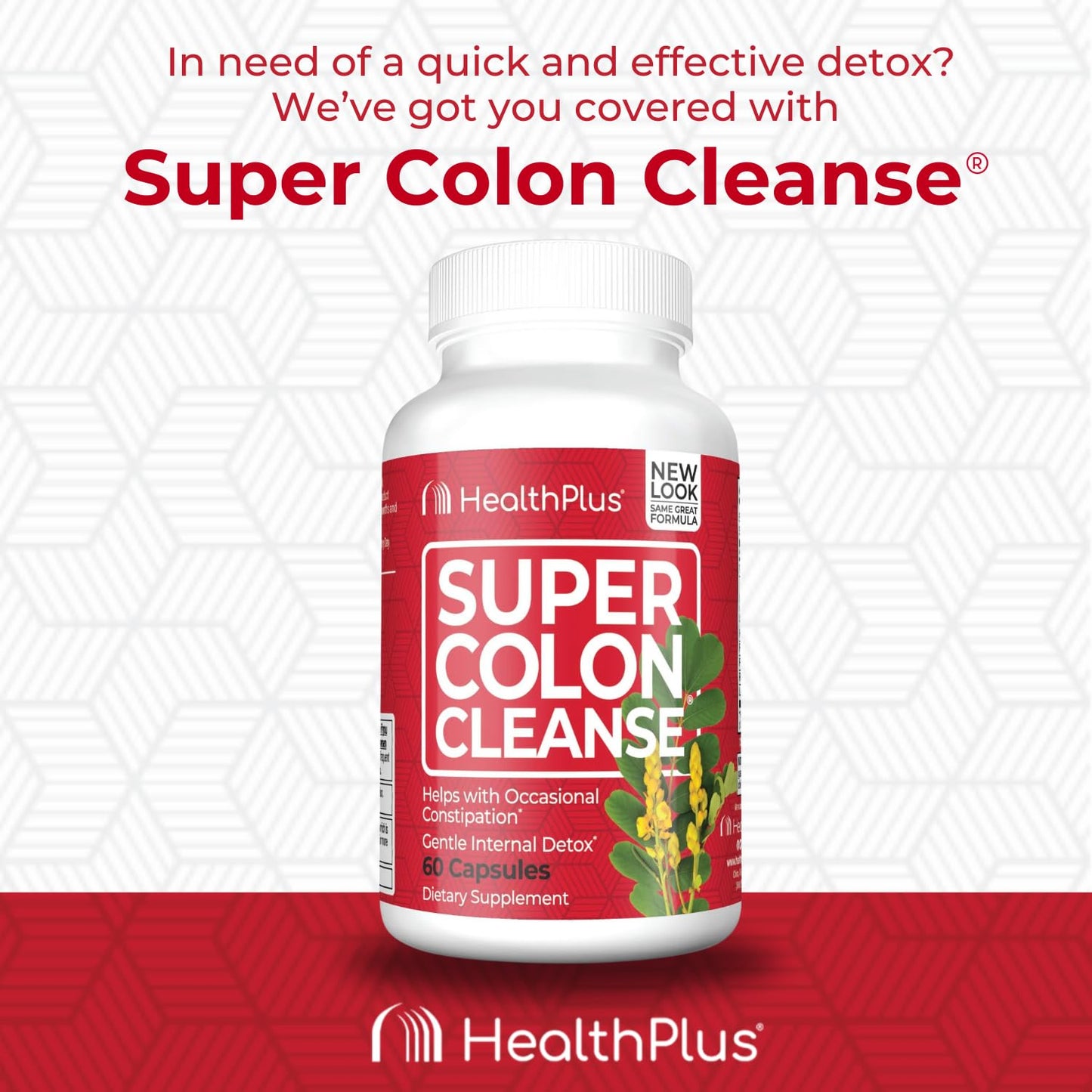 Health Plus Super Colon Cleanse 15 Day Supply of Gentle Gut Cleanse Detox, Psyllium Husk, Probiotics for Constipation