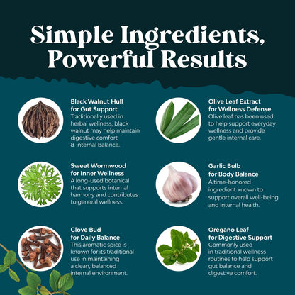 PARA-X Herbal Gut Health Supplement - Immune Support with Black Walnut Wormwood & Cloves - Supports Digestive Health & Gut Health for Women & Men