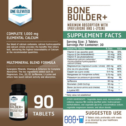 Comprehensive Bone Builder Calcium Supplement. Formulated with Highest Grade Calcium -Carbonate/Hydroxyapatite/Citrate, Magnesium, Zinc, D3. Works in Sync