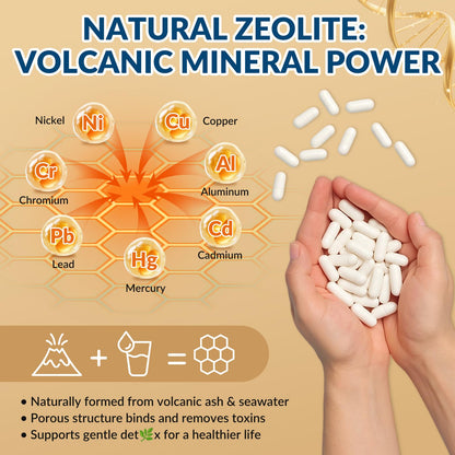 GZ HAOYUAN Zeolite Detox Capsules – Clinoptilolite Zeolite Supplement with Milk Thistle, Chlorella, Curcumin & PQQ for Gut, Liver & Full Body Detox Cleanse,