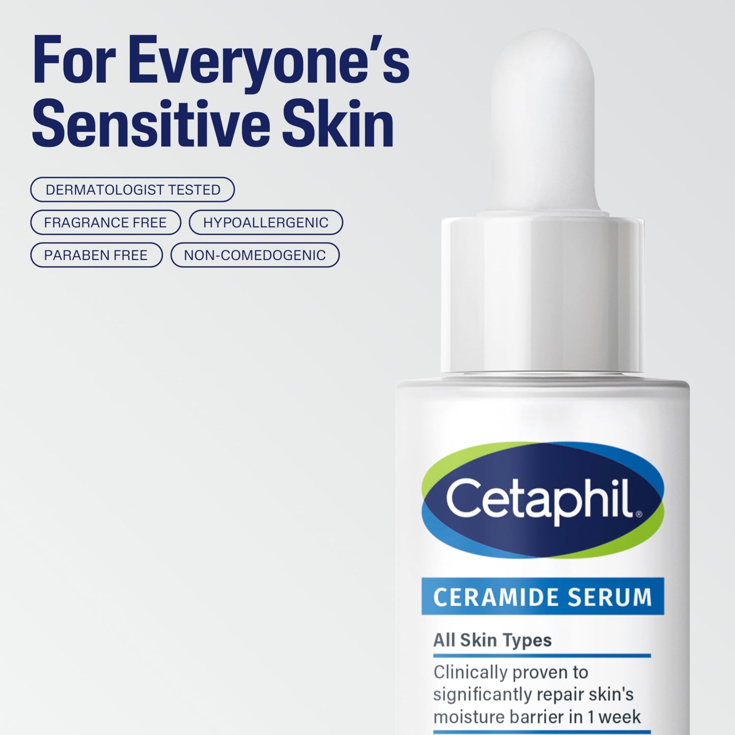 Cetaphil Ceramide Serum, Hydrates and Restores Skin Barrier, Formulated with Ceramides & Centella Asiatica, Designed for Sensitive Skin,