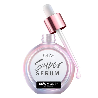 Olay Super Serum - Glow Serum for Face - Activated Niacinamide, Vitamin C & E, Collagen Peptide, AHA - 5-in-1 Benefits - Brightens, Hydrates, Smooths, Firms,