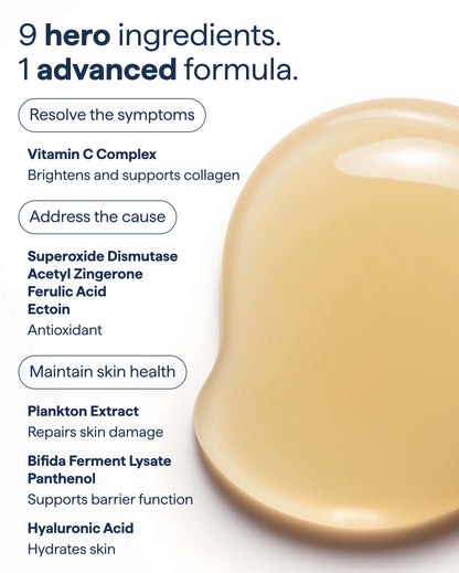 Remedy for Daily Defense | 15% Vitamin C Complex Brightening Serum | Stabilized Vitamin C with Next-Gen Antioxidants, Ferulic Acid, Ectoin