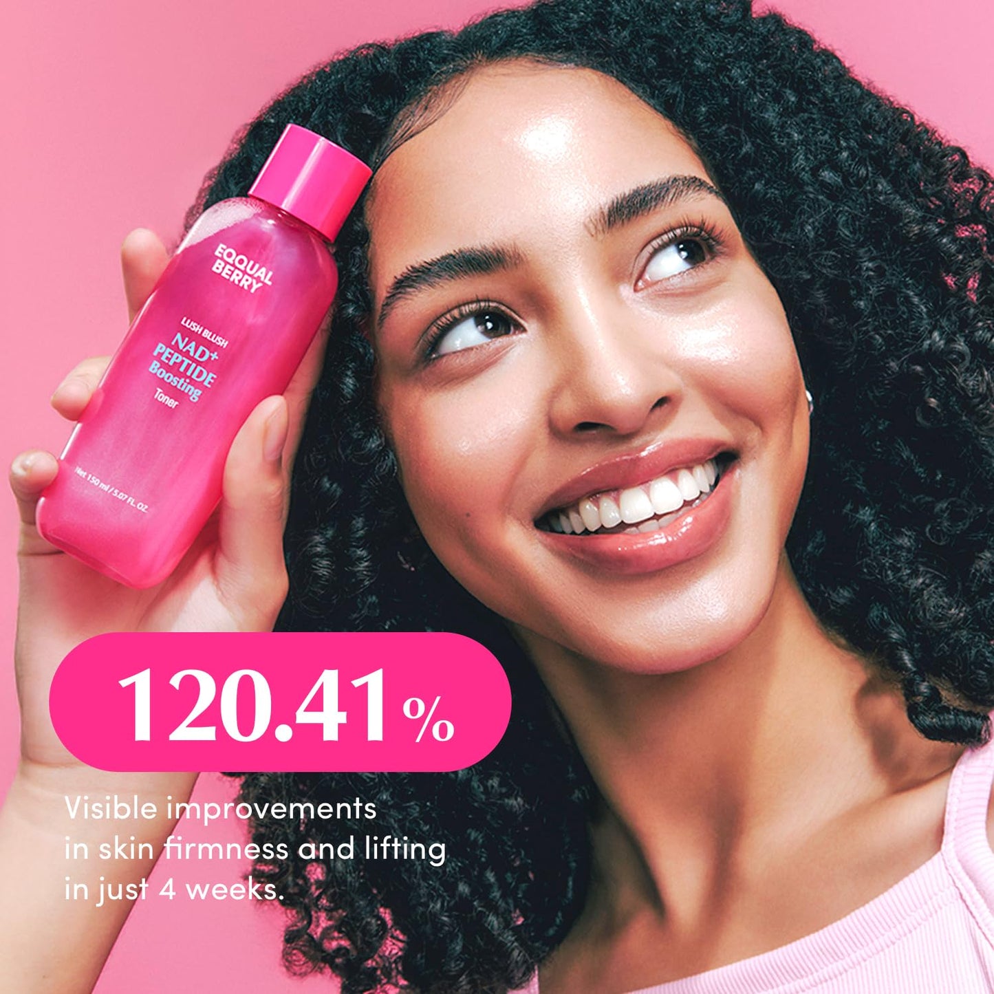 EQQUALBERRY NAD+ Peptide Boosting Toner – NAD+ 5% & 13 Peptides Anti-Aging Korean Skincare Hydrating Face Toner | Firming & Lifting Pink NAD