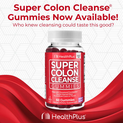Health Plus Super Colon Cleanse 15 Day Supply of Gentle Gut Cleanse Detox, Psyllium Husk, Probiotics for Constipation