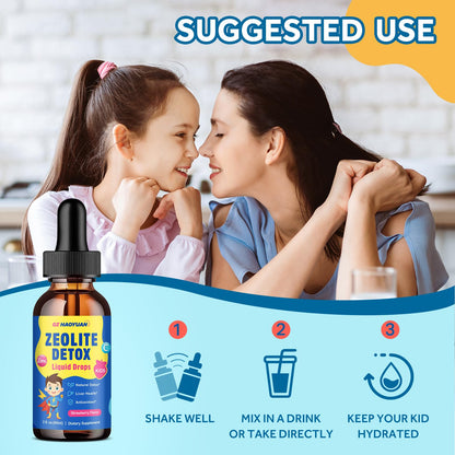 Zeolite Detox for Kids & Adults, Liquid Zeolite Detox Drops with Clinoptilolite, Vitamin C, Zinc, NAC & Milk Thistle – Supports Gentle Liver & Gut Cleansing