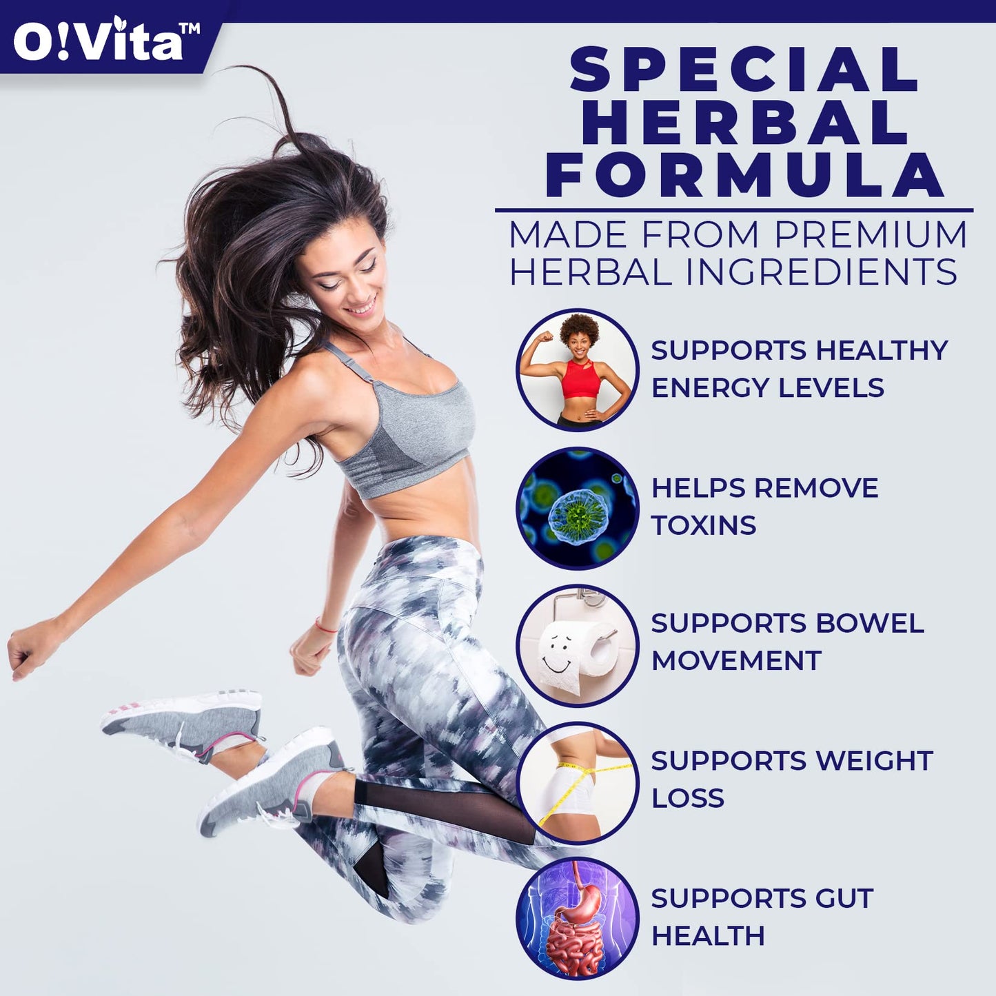 O!VITA 15-Day Cleanse and Detox Supports Digestive and Colon Health, Special Formula with probiotics, fine Herbs Such as Senna Leaf,