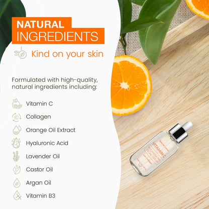 Natural Chemist Vitamin C Serum With Collagen - Dermatologist Tested, Skin Brightening, Anti-Aging, Acne Treatment, Fades Dark Spots, Cruelty Free Korean Skin